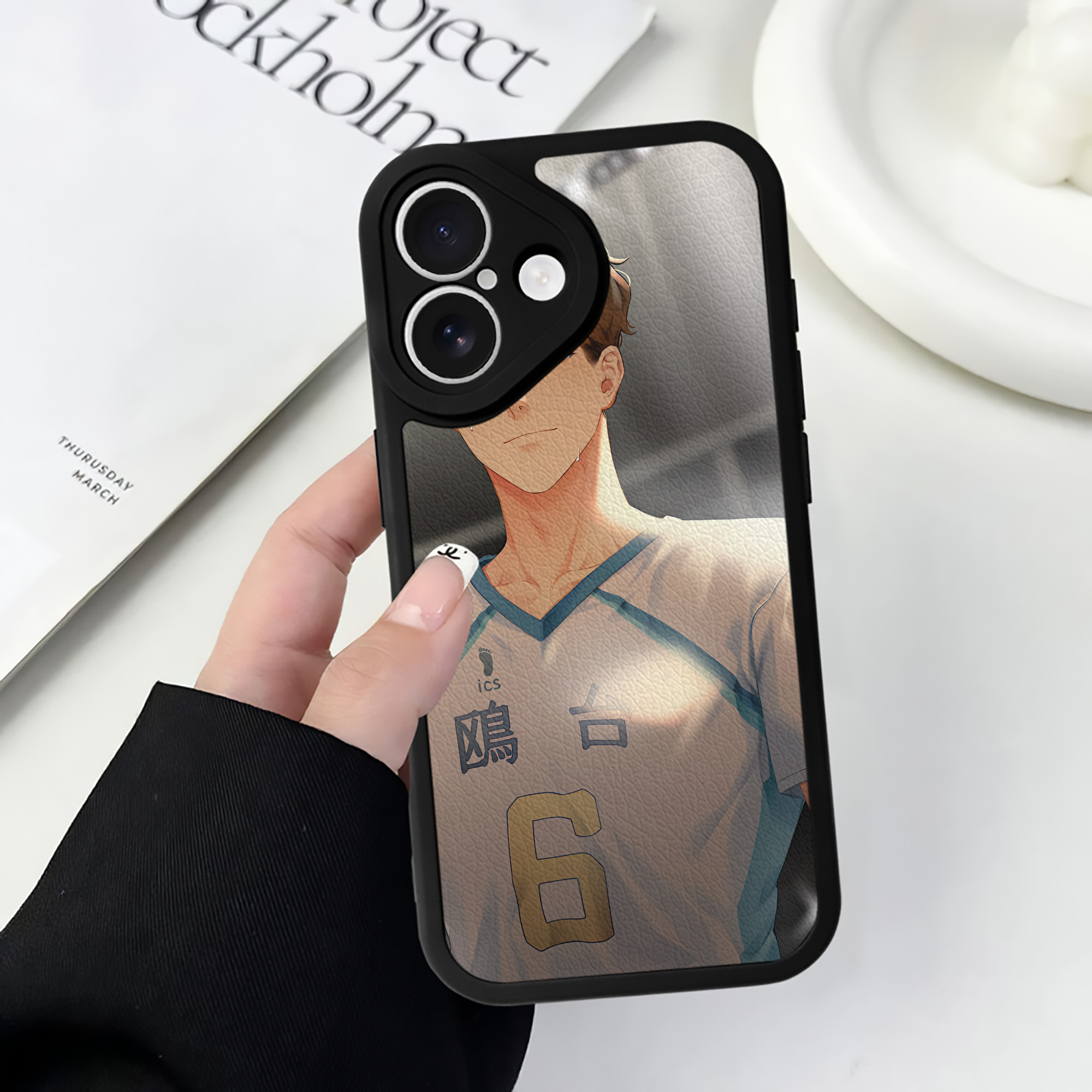 （画像用） ハイキュー!! Haikyu!! 【iPhone 16シリーズ対応】シリコンスマホケース（レザー調） 材質：シリコン